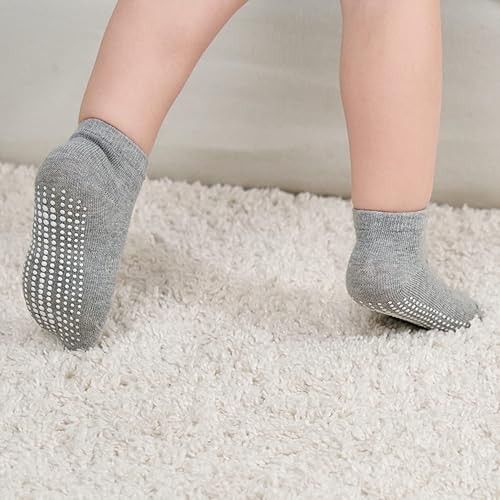 Miniatura 5 de ZAPLES Calcetines tobilleros antideslizantes para bebés con agarre antideslizante para niños y niñas, corte bajo para bebés y niños pequeños