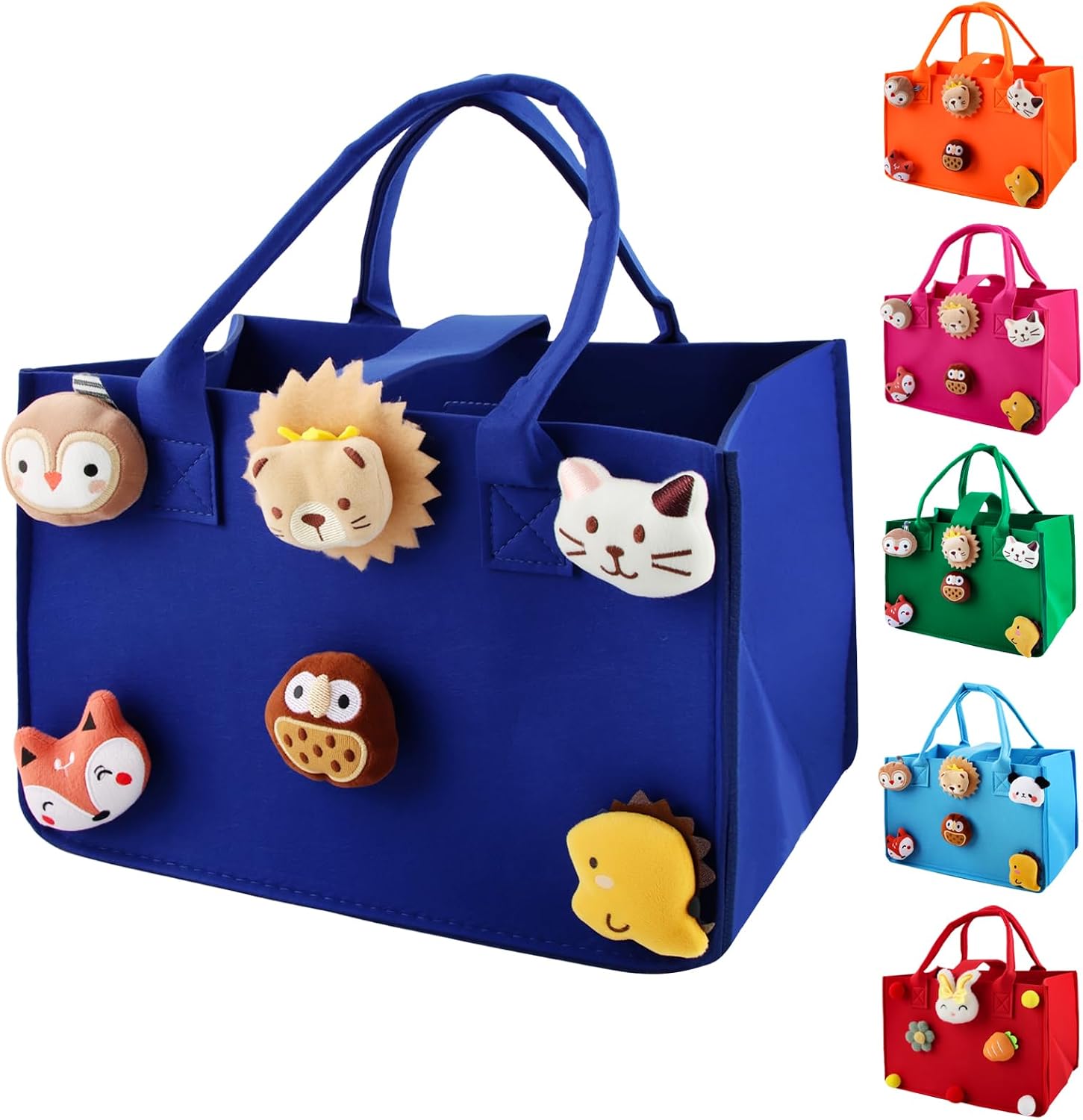 Children's Shopping Basket, 30 x 20 x 18 cm, Felt Bag, Small, Colourful, Small Felt Bag with Handle, Basket Bag, Children, Toy Bag, Boy, as a Gift Bag for the Holidays