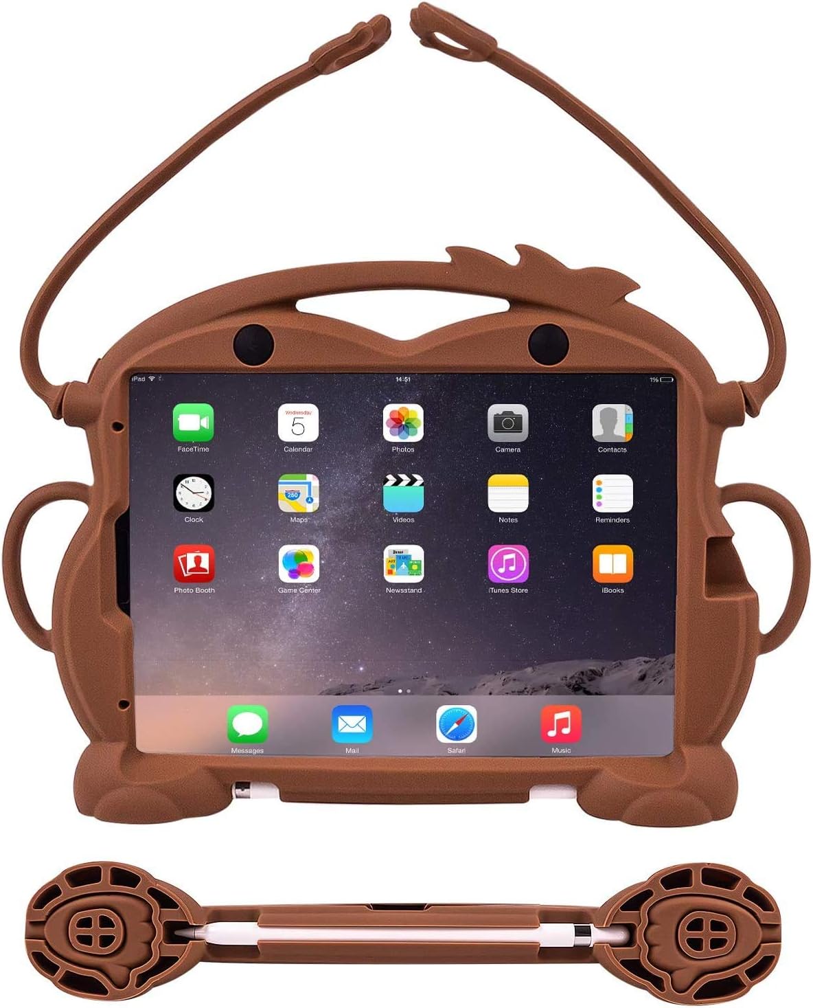 Monkey Kid Case Compatible for iPad Air 5/4 10.9 "2020 iPad Pro 11 Inch 2020 & 2018 Lovely Cartoon Shockproof Silicone Protective Convertible Handle Stand [BPA Free] (Brown)