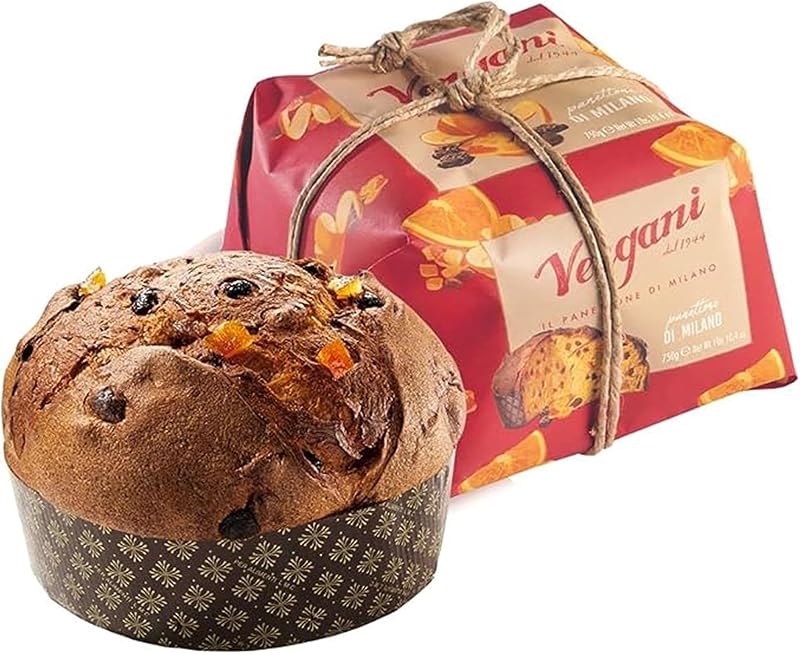 Vergani - Panettone italien artisanal traditionnel aux fruits confits 750g - Confectionné à Milan - Gâteau de Noël typique d'Italie - Idée cadeau Noël