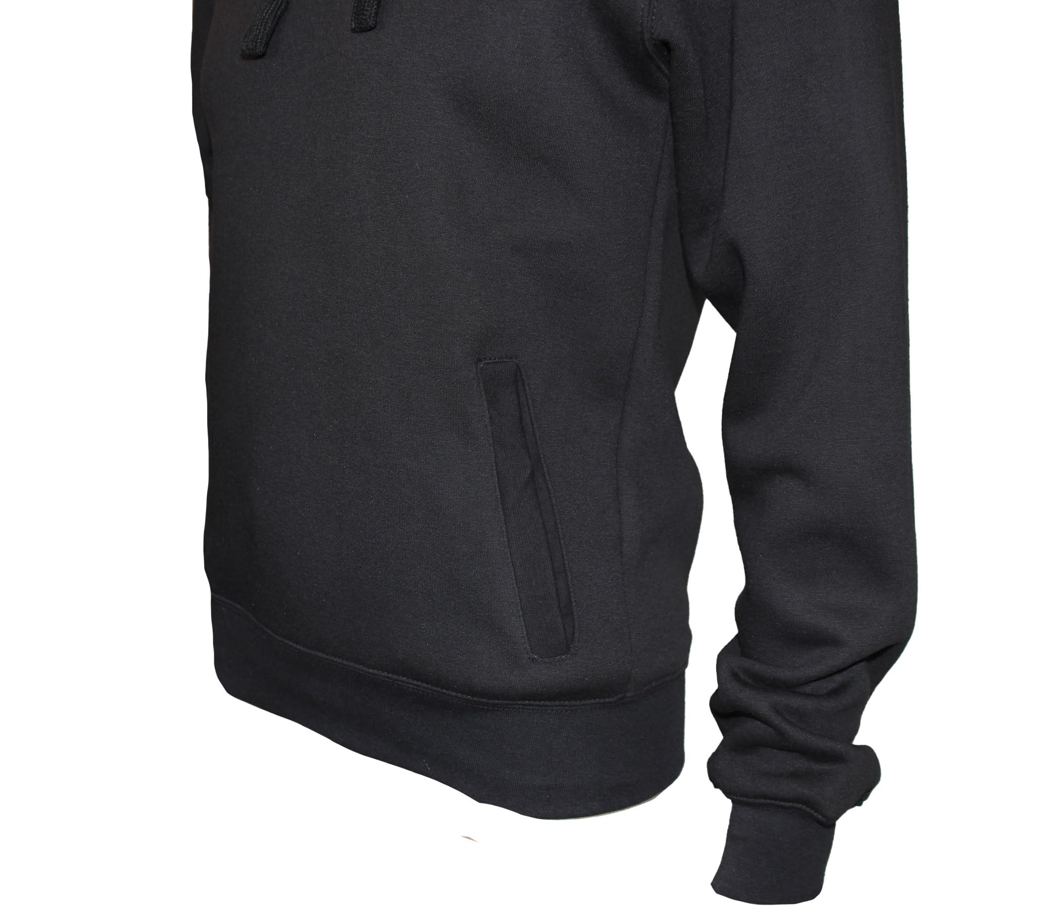 ROCK-IT Apparel Bluza z kapturem dla mężczyzn z kieszeniami bocznymi, ciężki i miękki materiał – z kapturem i kieszenią typu kangurka [rozmiary S-5XL] Hoodie czarna