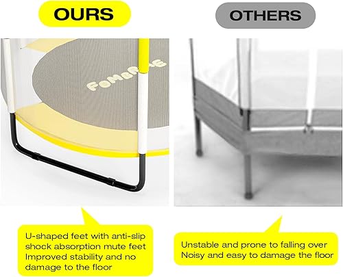 Miniatura 5 de FOMBRIAE Trampolín de 55 pulgadas para niños, trampolín para interiores y exteriores de 4.5 pies con red de cierre, mini trampolín para bebés con