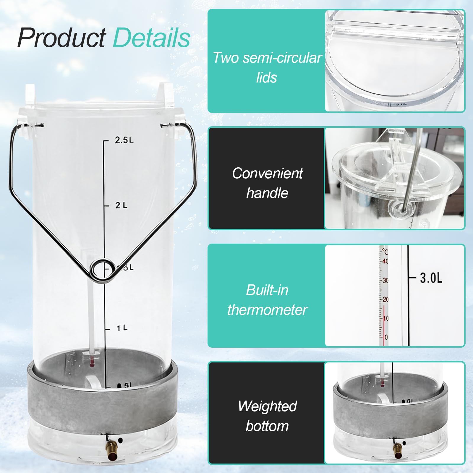Tiefwasser-Probenahme-Schöpfsystem, Fass-Probennehmer mit Skala