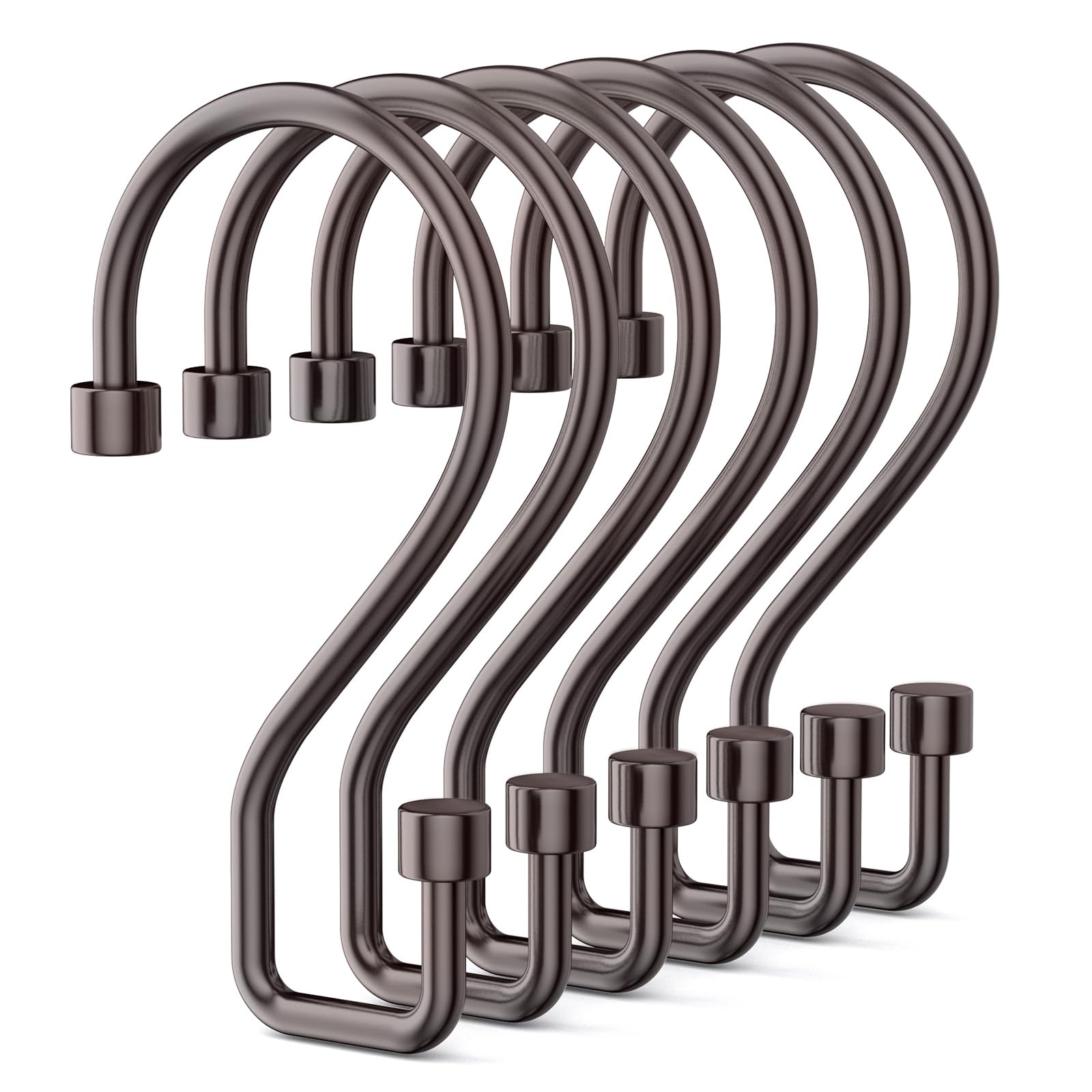 Photo 1 of Goowin Bronze Shower Curtain Hooks, 12 Pcs S-Shape, Rustproof