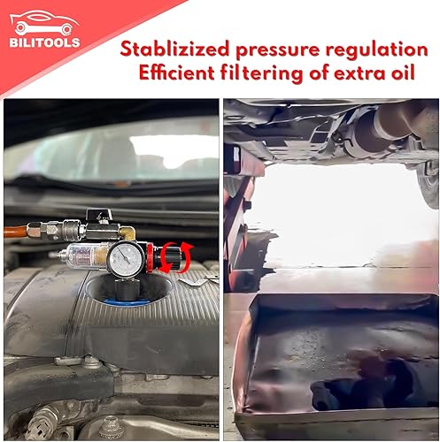 Miniatura 8 de BILITOOLS Extractor de bomba de aceite de vacío de 2 en 1 9L y kit de embudo de aceite neumáticomanual herramienta de aceite automotriz