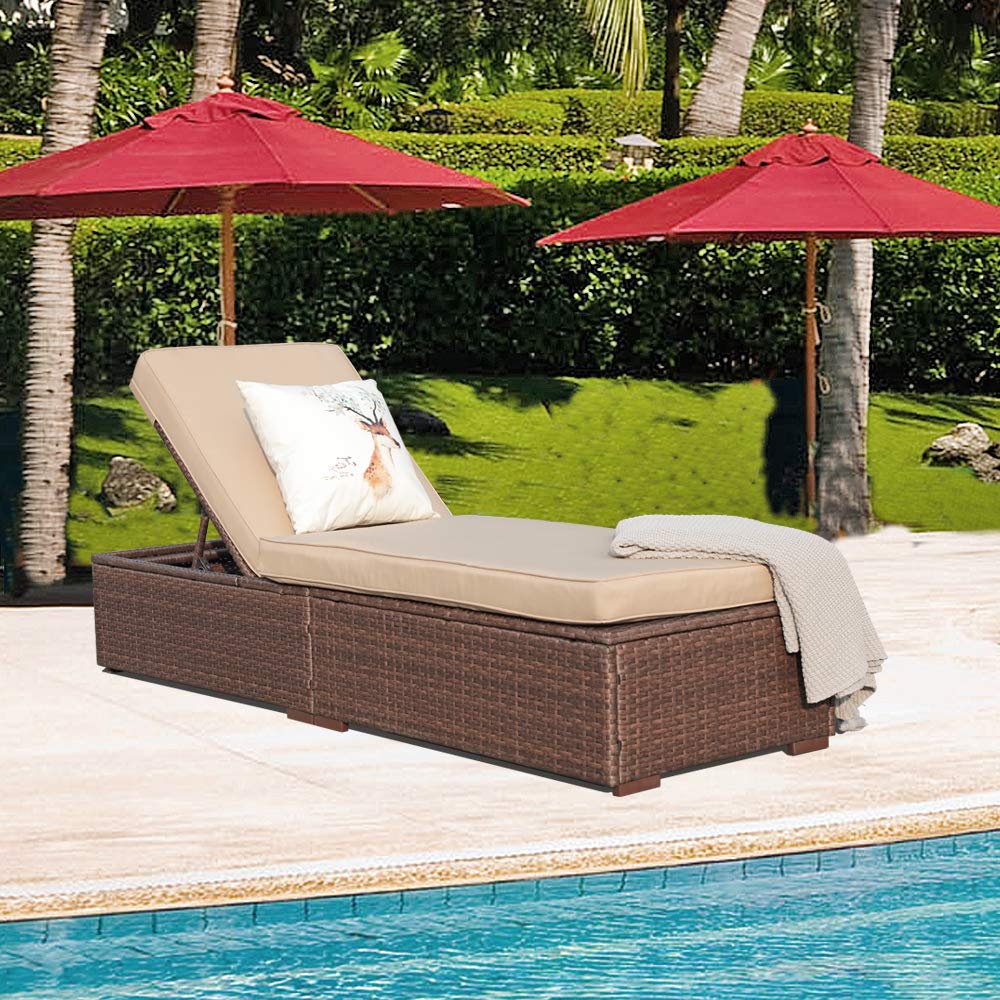 Buy Patiorama Outdoor Patio Chaise Lounge Chair, Elegant Reclining
