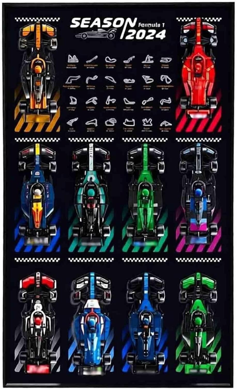 XIUNYIE Wall Mount Display Case for Lego Speed Champions F1 10 Race Car Sets 77242-77251, Showcase 50x80cm, Storage for Hobby Room Decor, Essential for Lego Enthusiasts, With USB LED Light