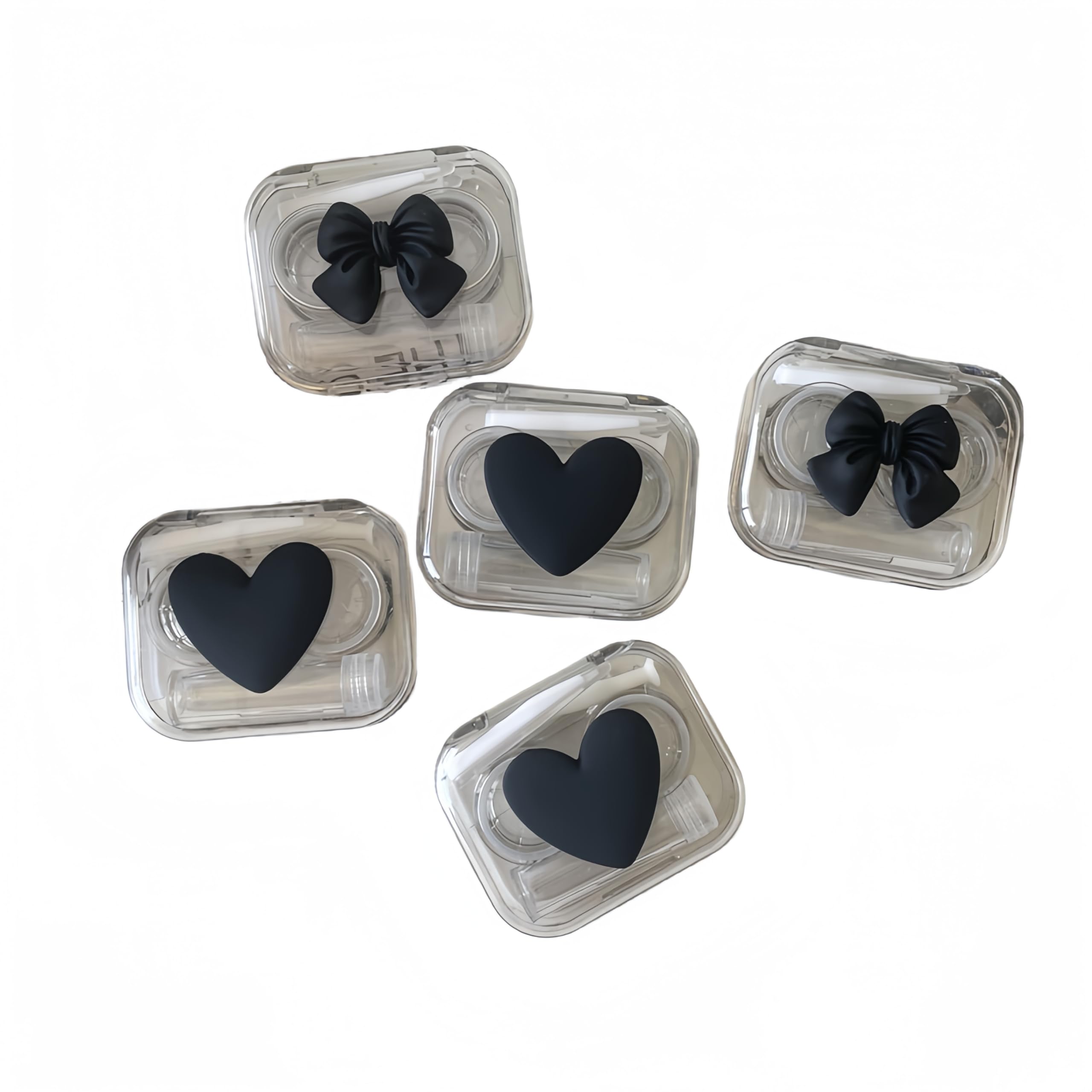 4 Pack Portable Cute Contact Lens Cases Travel Eye Contacts Case Box Holder Contact Lenses Tweezers Remover Tool