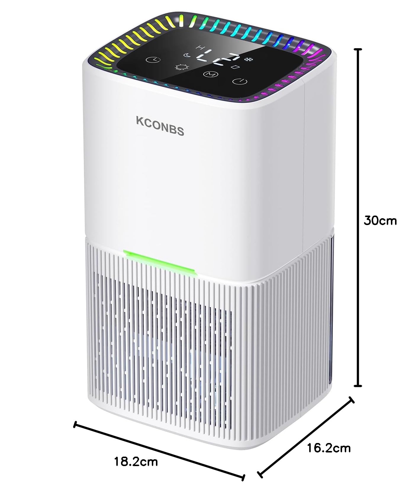 Osuszacz powietrza 1,8 l, elektryczny cichy osuszacz powietrza z automatycznym zamrożeniem/wyłączaniem, kolorowe diody LED, timer, dotykowy wyświetlacz LCD, 580 ml/dzień, do łazienki, szafki