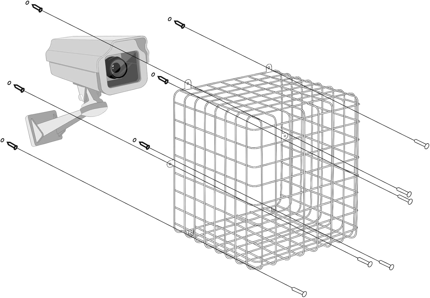 Blulu Steel Wire Damage Stopper 14.5 × 14 × 12 Inch Cube Cage Approx Wire Security Cage Steel Protective Coated Security Guard Equipment