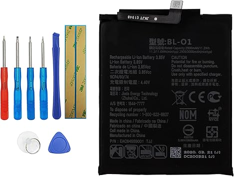 BL-01 Replacement Battery Compatible with LG K20 2019 K8+ LM-X120EMW LM-X120 with Toolkit