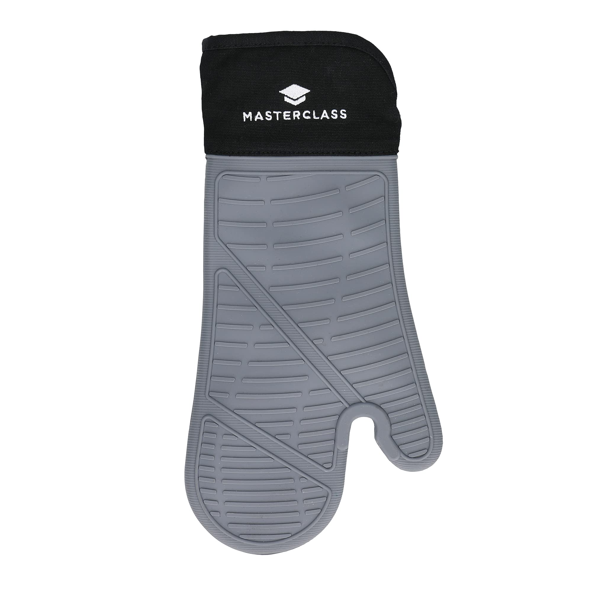 Masterclass Waterproof Silicone Oven Glove - Heat Resistant to 250C - Non-Slip Grip - Grey - One Size