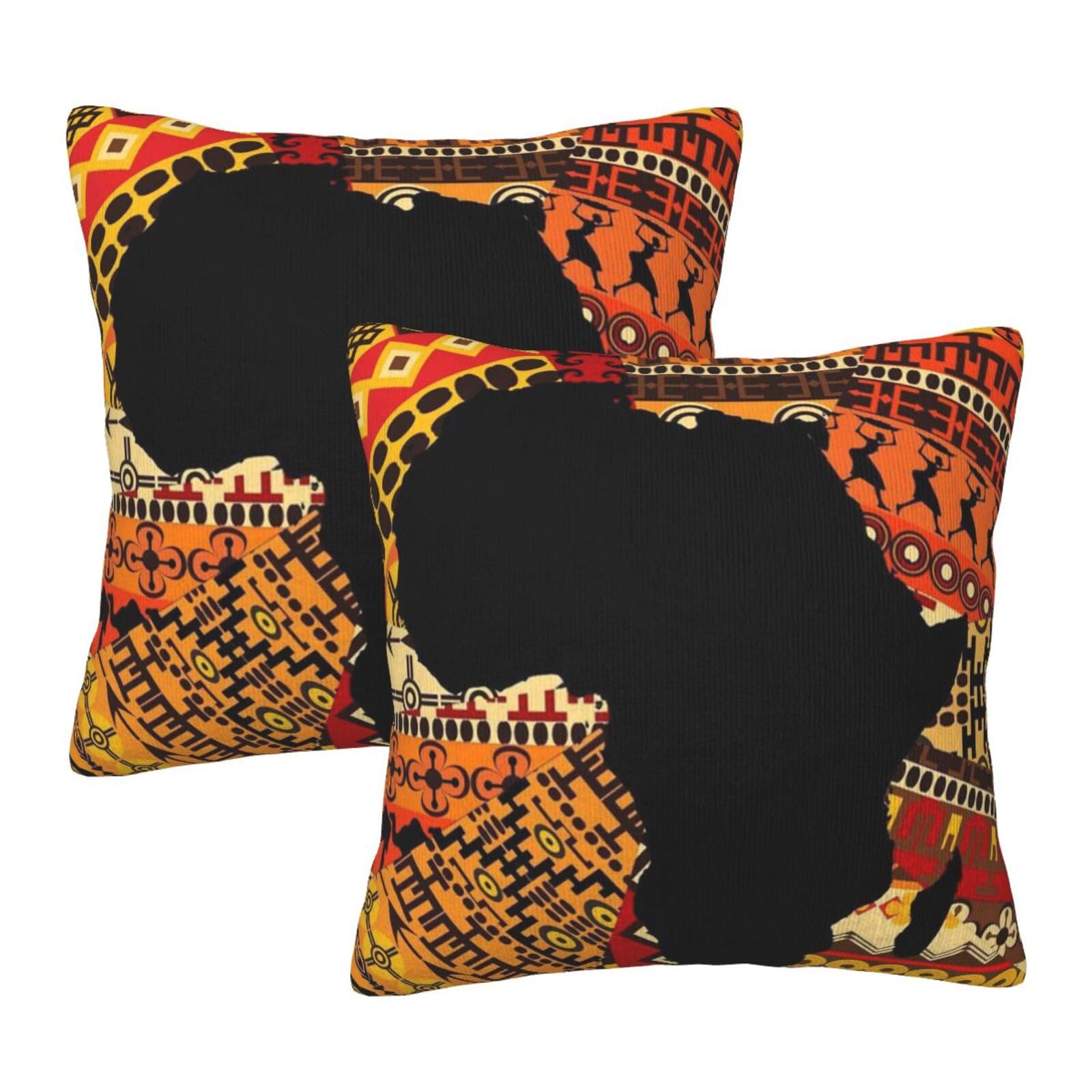 Taies d'oreiller imprimées carte africaine ethnique aux finitions premium