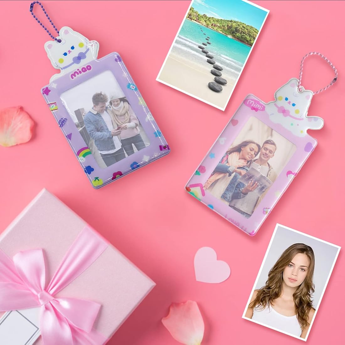 BEIFIN 2 Pieces Kpop Photocard Holder Cute Idol Photo Card Holder