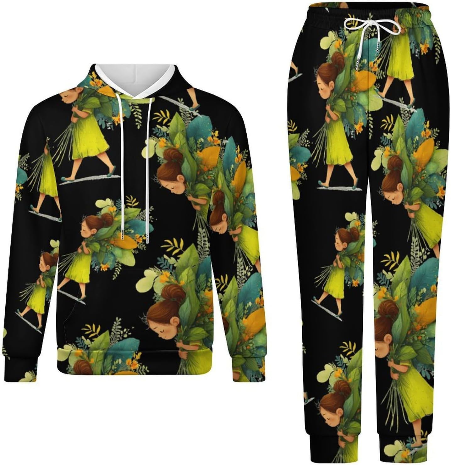 Bouquet Girls Flowers Mens Hoodies for Women Sweatsuit Sweatshirt And Sweatpant Tracksuit Jogging Suits