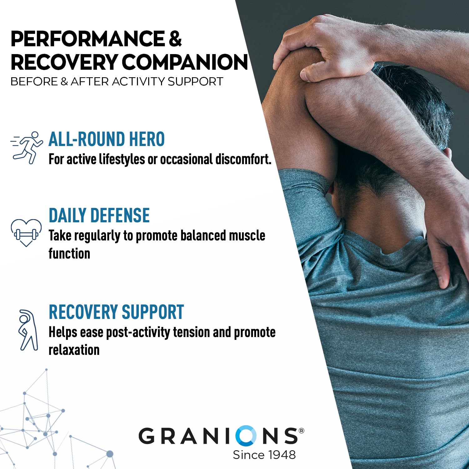 Granions Muscle Relaxer Pills Complex - Magnesium, Potassium, Selenium, Copper, B Vitamins Relaxant - Daily Comfort Supplement to Support Normal Muscle Function and Relaxation - 60 Tablet, 30 Servings — Amazon image 4