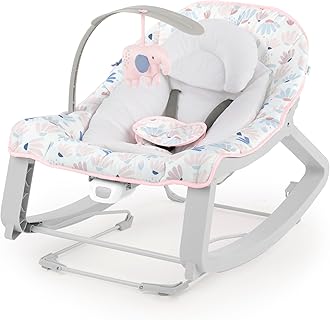 Ingenuity Keep Cozy 3-in-1 Grow with Me Vibrating Baby Bouncer Seat & Infant to Toddler Rocker - Burst (Pink), Newborn and up