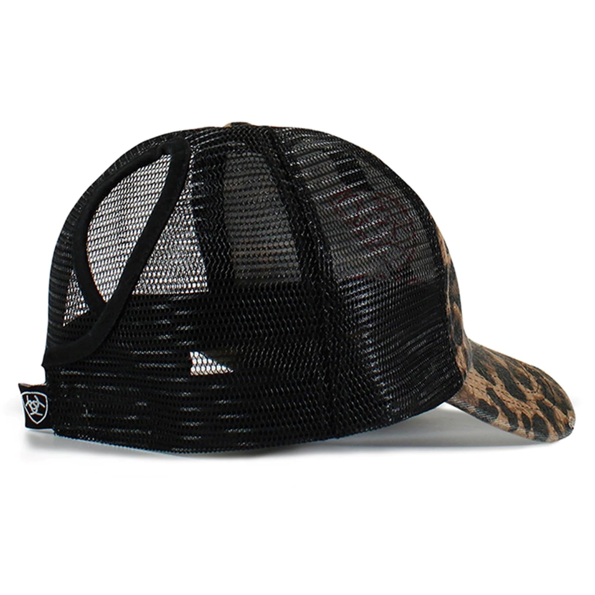 Ariat Casquette Ponyflo léopard Noir avec Fermeture Velcro pour Femme, Motif léopard Noir, Taille Unique
