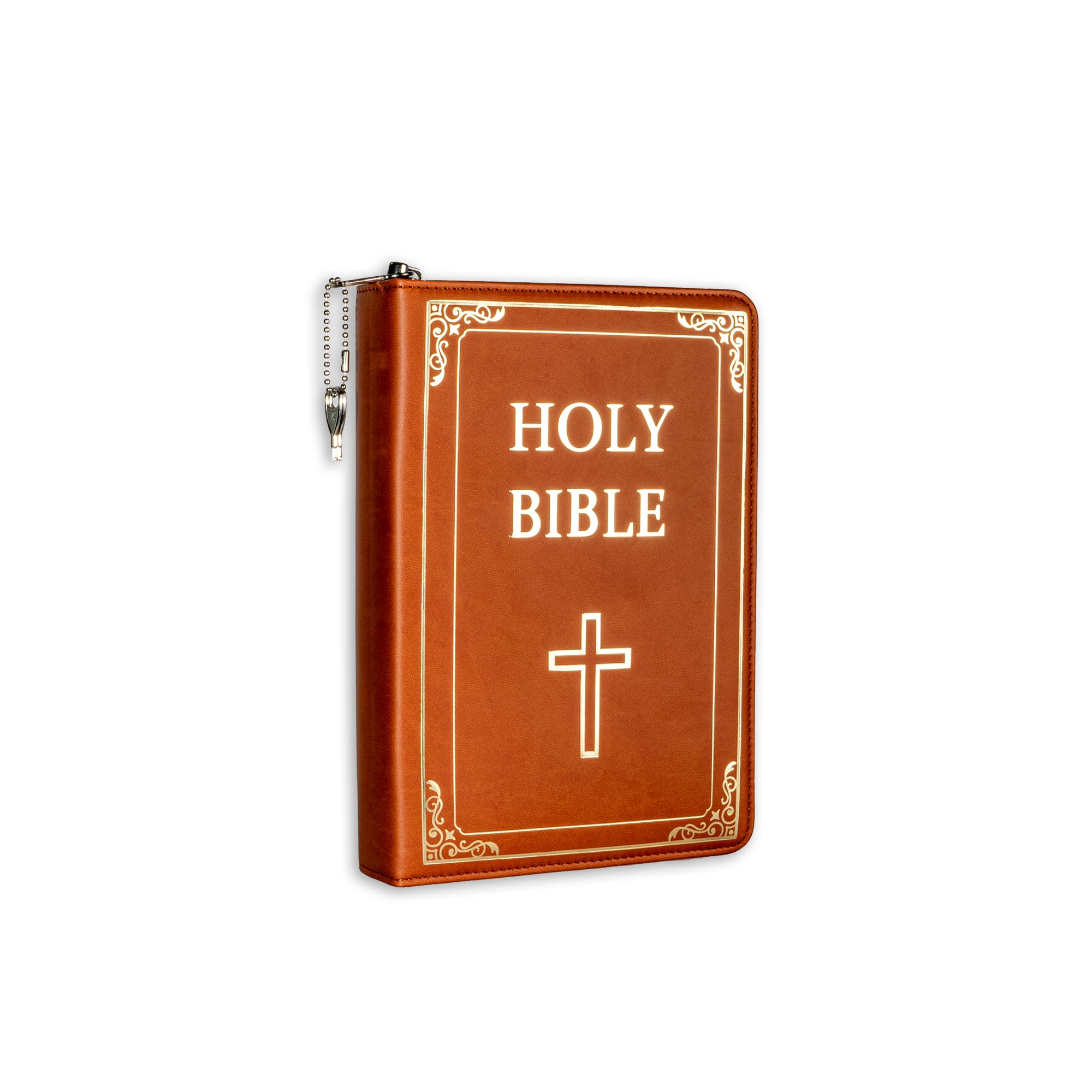 POCHAR Concealed Carry Gun Pouch, Holy Bible Leather Soft Pistol Case, Lockable Zipper, Handgun Case for 9mm & Glock Guns Storage or Transport