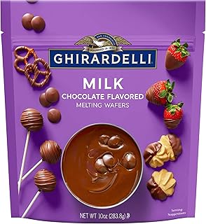 GHIRARDELLI Milk Chocolate Flavored Melting Wafers, 10 oz Bag Premium Ca...