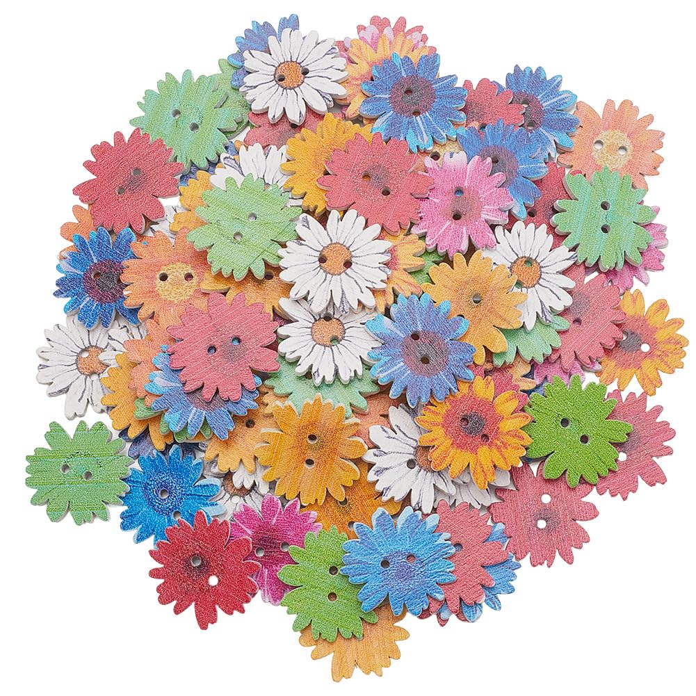 Boutons en bois à motif marguerite pour réparer et customiser vos habits