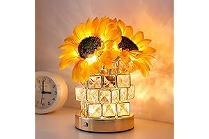 Sunflower Night Light, 3-Color Dimmable Rechargeable Cordless Table Lamp