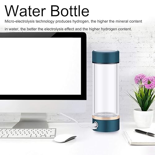 Miniatura 9 de Generador de botellas de agua de hidrógeno, ionizador de agua de hidrógeno portátil, máquina de agua de hidrógeno recargable de 12.8 fl oz para el