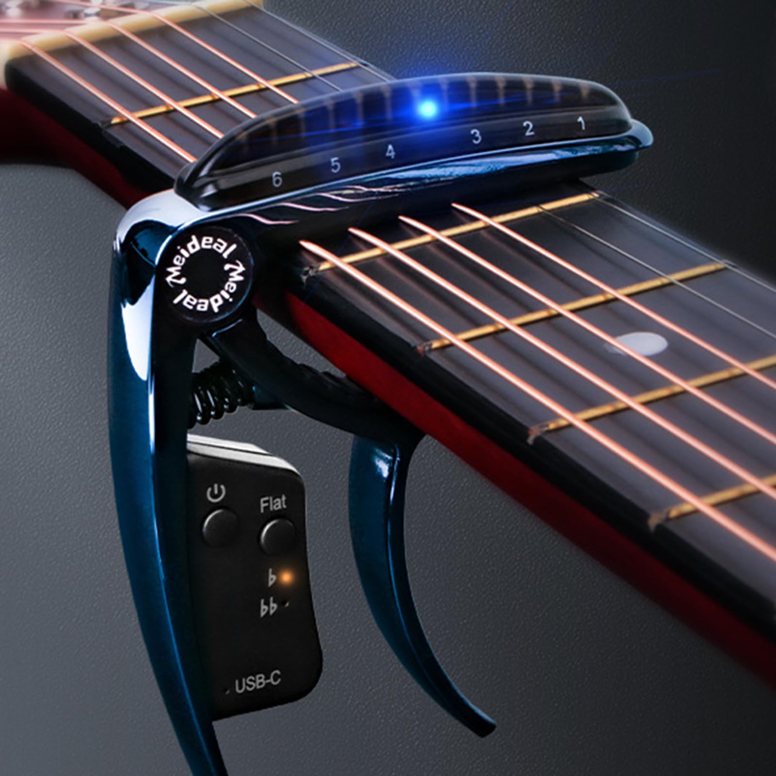 Capotasto per ukulele con forte azione a molla, protegge il collo, accessorio per chitarra per principianti, struttura in lega per vari tipi di chitarra, accordatore elettrico acustico