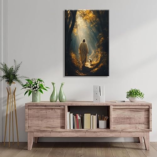 Miniatura 6 de NCYEL Arte de pared de Jesús en lienzo cristiano, impresión de pastor Jesús, póster religioso, obra de arte, sala de estar, dormitorio, decoración