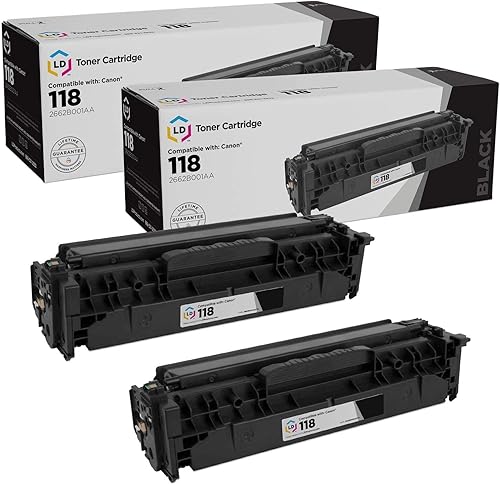 LD Productos Reemplazo de tóner compatible remanufacturado para Canon 118 (paquete de 2 - negro) para uso en Canon imageCLASS LBP7200Cdn,