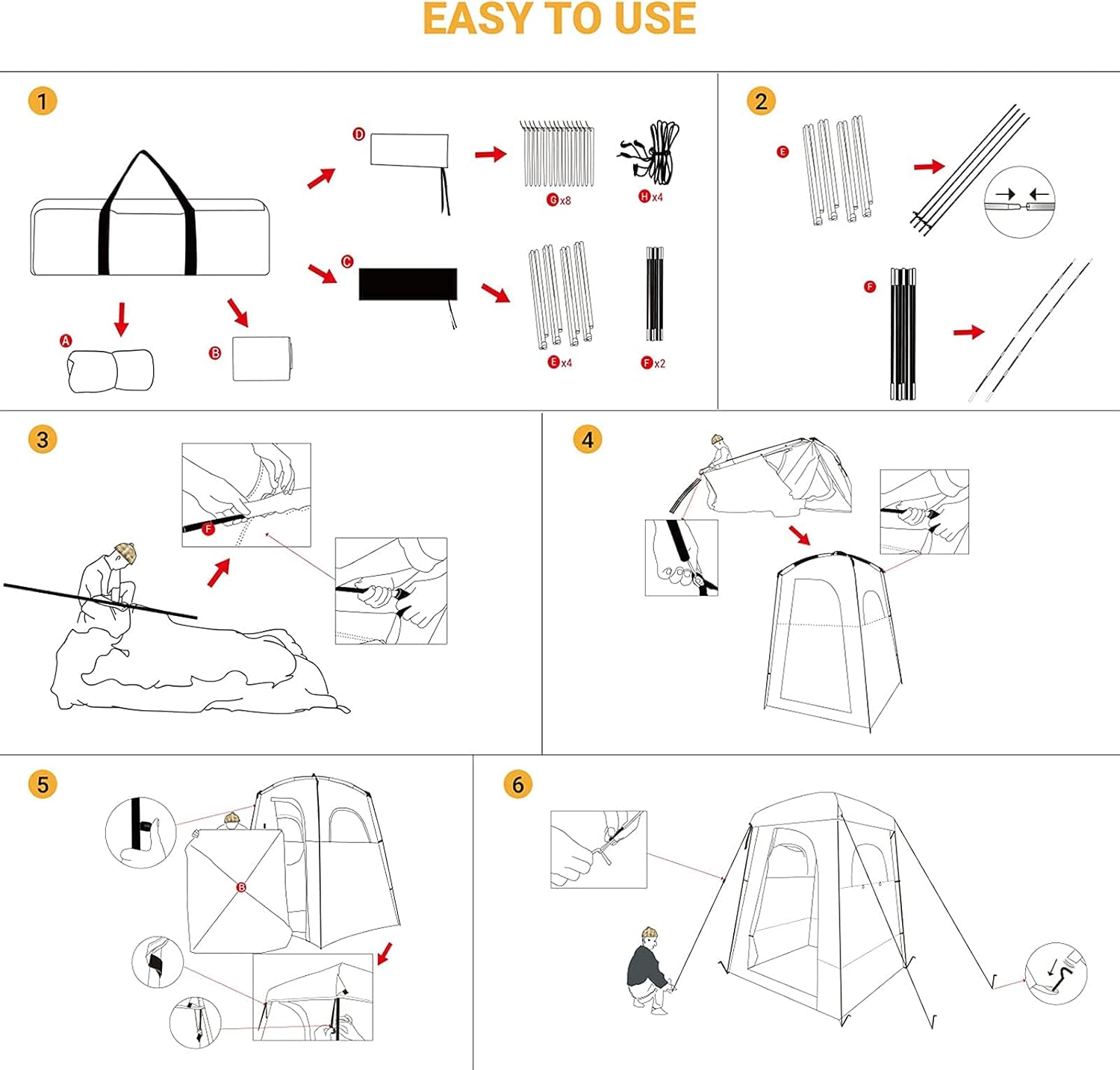 KingCamp Oversize Space Privacy Shower Tent with 5 Gallon Camping Shower Bag for Outdoor Camping Traveling Premium Camp Spa Warm Shower & Clean : Sports & Outdoors