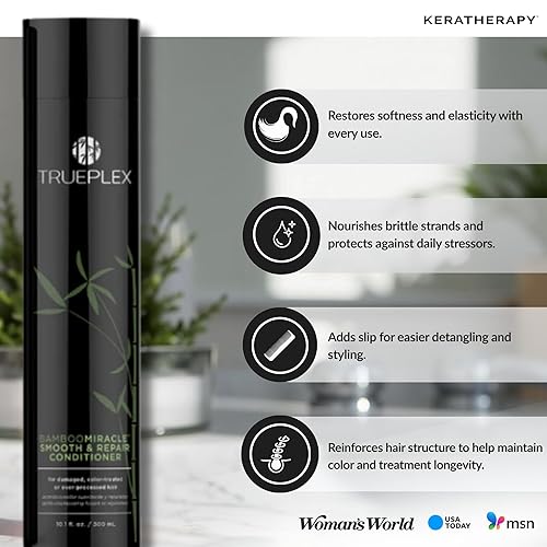 Miniatura 4 de KERATHERAPY Bamboo Miracle Smooth & Repair Conditioner - Vegan Formula Damaged, Frizzy, & Dry Hair - Hydrating & Smoothing with Grape Seed, Baobab,