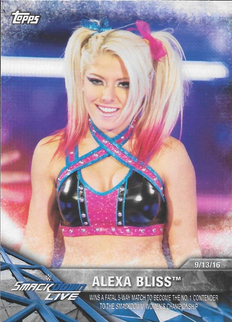 2017 Topps Women's Division Matches and Moments WWE #WWE-6 Alexa Bliss Wins a Fatal 5-Way Match to b