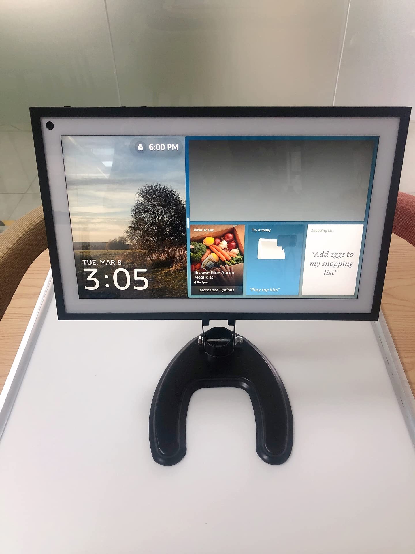 Für Amazon Echo Show 15 Halter 360° verstellbarer Aluminiumlegierung Wandklappbare Teleskopstütze Sie Ihre Echo Show 15 Einfach Nach vorne Oder zurück, um den Blickwinkel zu verbessern (Schwarz) A364