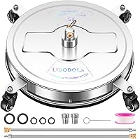 Vista 8 de Limpiador de superficies a presión de 19" con 4 ruedas - Limpiador de superficies de acero inoxidable para accesorio de lavadora a presión