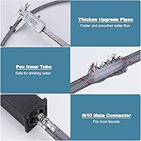 Vista 5 de ARCORA Manguera de grifo de baño de 20 pulgadas, líneas de suministro de nailon trenzado cUPC de compresión hembra de 3/8 pulgadas × conector macho