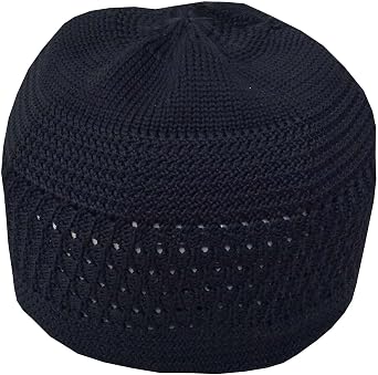 NDA Breathable Beanie Cotton Stretchy Skull Cap Kufi Hats for Men Stretchable Caps | Helmet Liner | Muslim Gifts One Size, Black