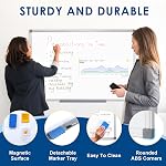 SWANCROWN Magnetic Whiteboard 24x18 inches,Dry Erase White Board for Wall 60x45cm | Easy Installation, Marker Board, Wall Mounted White Board, Home Office, Dorm Room Door, List Making, Homeschool Learning