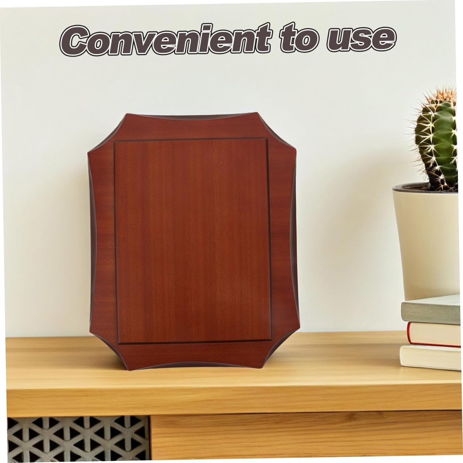 Wooden Medal Display Plaque Base – 1.8cm Thick Walnut Octagonal Standing Trophy Holder for Sports Awards and Medal Presentation on Desktop