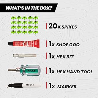 Golfkicks - Golf Spikes for Trainers with DIY Traction Kit, Add Spikes to Almost Any Shoe, As Seen on Shark Tank (20pcs)