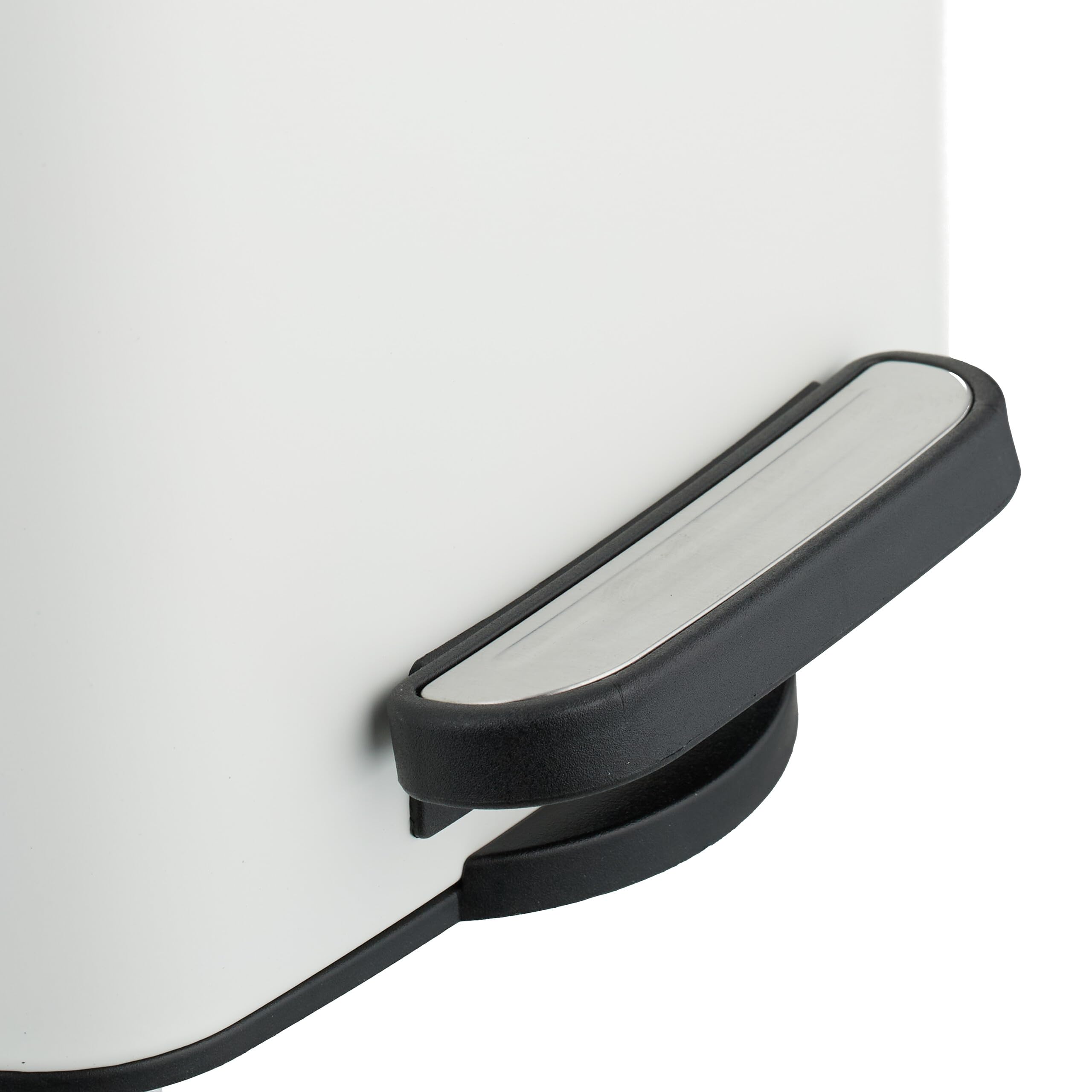 Relaxdays Poubelle de Salle de Bain, 8 litres, Seau intérieur Amovible, avec Couvercle Pratique, Blanche