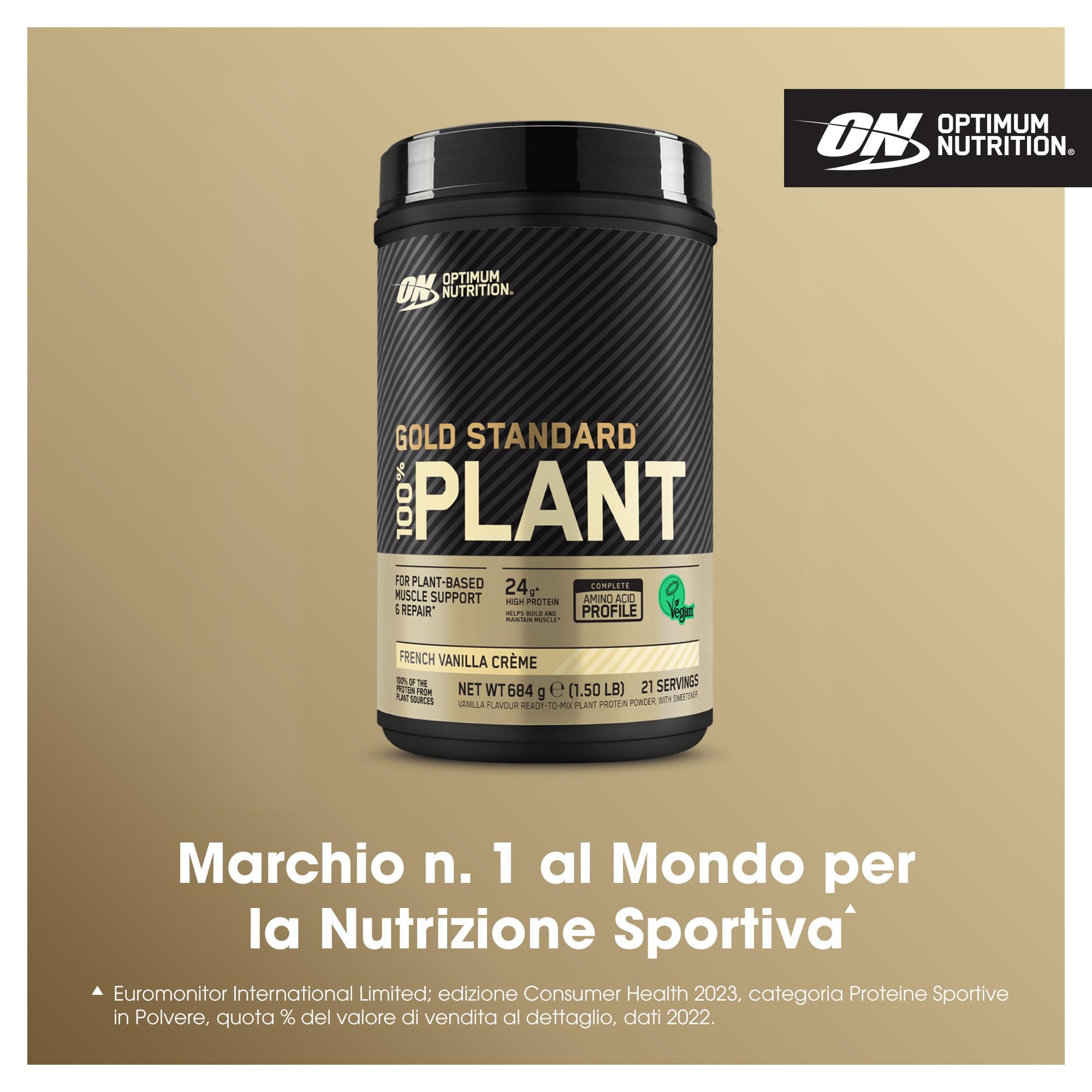 Optimum Nutrition Gold Standard 100% Proteine Vegetali in Polvere, Gusto Crema alla Vaniglia Francese, 684g, 21 Porzioni