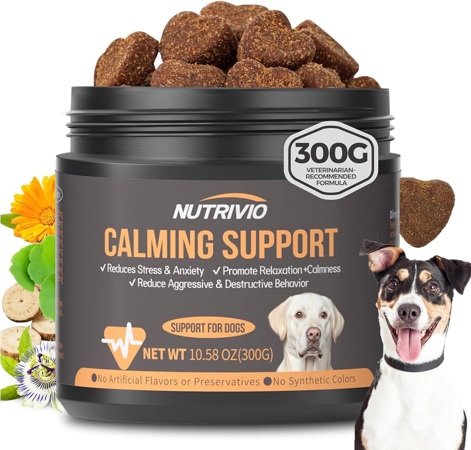 Best by 06/10/20 Melatonin Calming Chews for Dogs, Calming Dog Supplement, Melatonin Chews to Help Reduce Anxiety and Stress from Storms, The Vet, Fireworks and Travel, Chicken Flavored 120 Soft Chews 300g