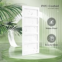 Vista 3 de Fredbeck - Puerta de granero blanca de 32x84 pulgadas con kit de herrajes para puerta corrediza de 5.5 pies incluido y manija, sólida, MDF