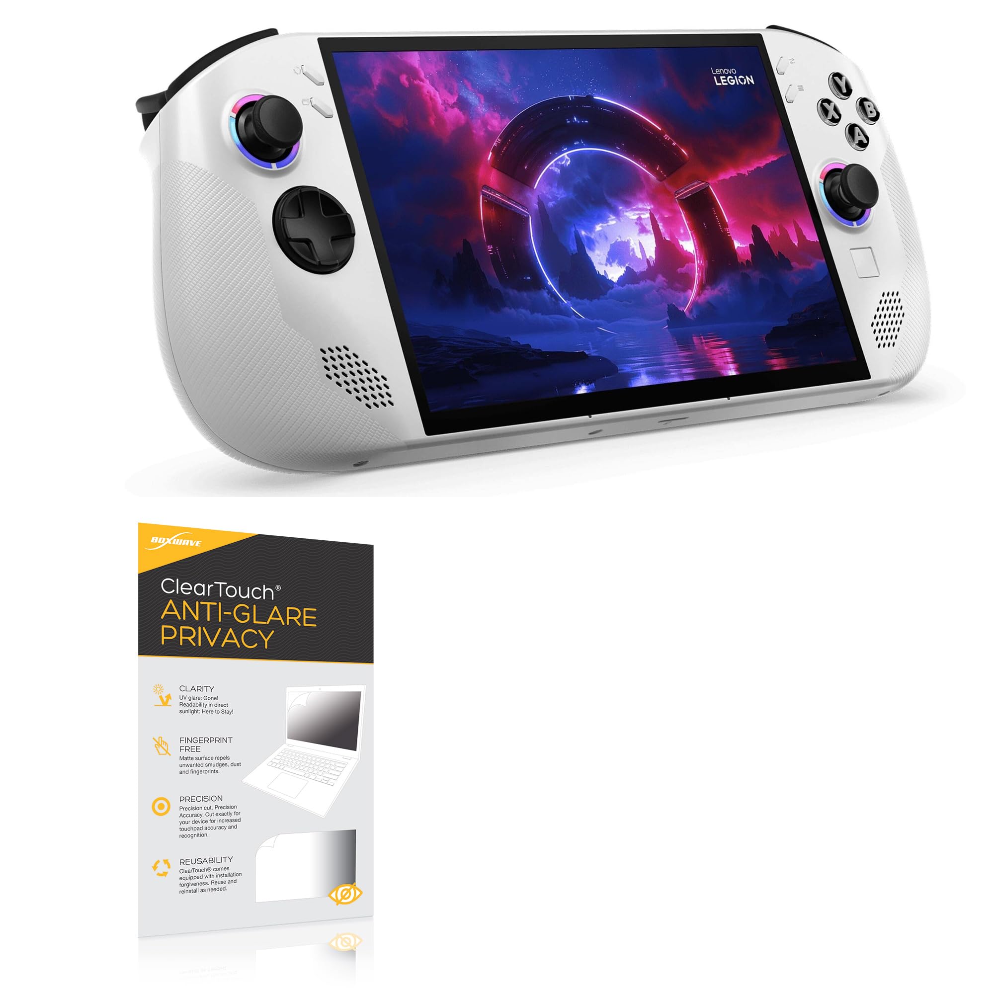 BoxWave Screen Protector Compatible with Lenovo Legion Go S - ClearTouch Anti-Glare Privacy (2-Pack), Privacy Screen Protector Flexible Film Anti-Glare