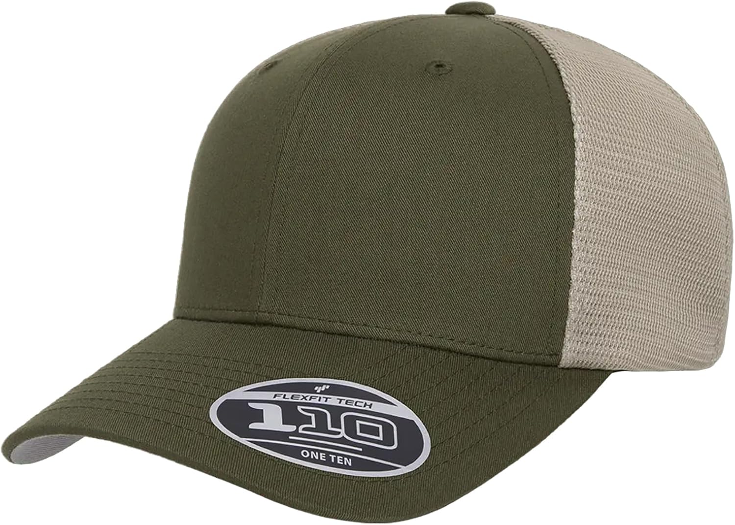 Joe's USA Flexfit 110M Adjustable Mesh Back Cap - OSFM - 2 Pack - Olive/Khaki