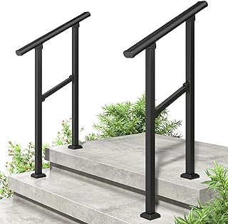 ROOMTEC 2 Pack 2 Step Handrails for Outdoor Steps, Safety Outdoor Handrails for Exterior