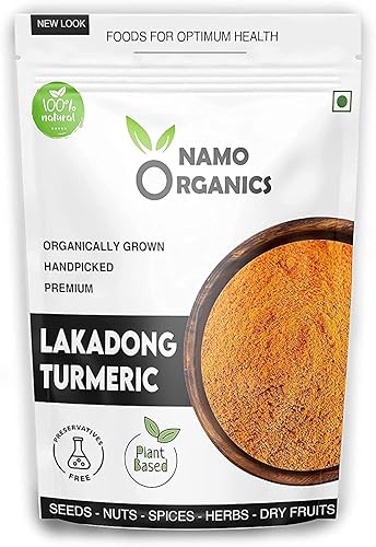 Admart Namo Organics - Polvo de cúrcuma Lakadong de Organic Farms en Meghalaya - 17.64 oz - Curcumina alta (8-10%) - Words Best Haldi (Curcuma