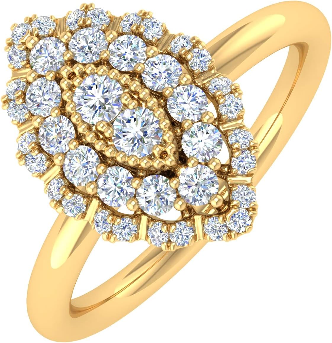 1/3 Carat Diamond Marquise-Shaped Ring in 10K Gold