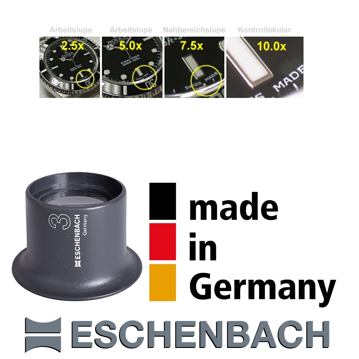 Uhrmacherlupe ESCHENBACH Master 3x anthrazit